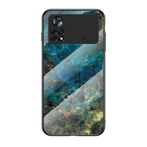 Funda Bumper Silicona Gel Espejo Patron de Moda Carcasa para Xiaomi Poco X4 Pro 5G Azul