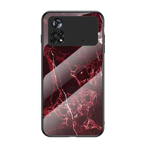 Funda Bumper Silicona Gel Espejo Patron de Moda Carcasa para Xiaomi Poco X4 Pro 5G Rojo