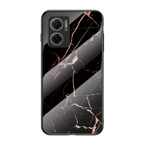 Funda Bumper Silicona Gel Espejo Patron de Moda Carcasa para Xiaomi Redmi 10 5G Oro y Negro