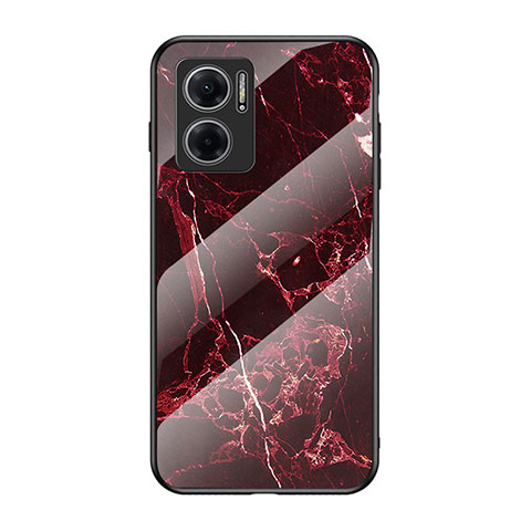 Funda Bumper Silicona Gel Espejo Patron de Moda Carcasa para Xiaomi Redmi 11 Prime 5G Rojo