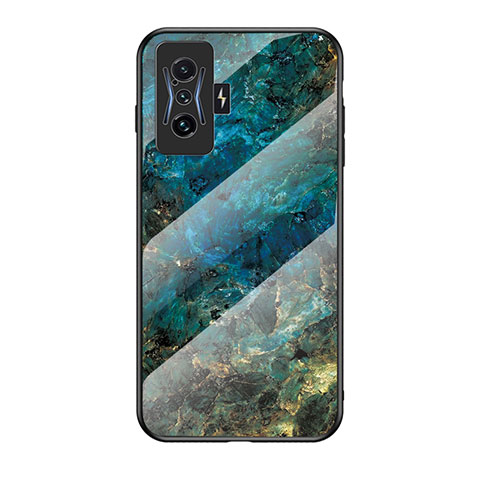 Funda Bumper Silicona Gel Espejo Patron de Moda Carcasa para Xiaomi Redmi K50 Gaming 5G Azul