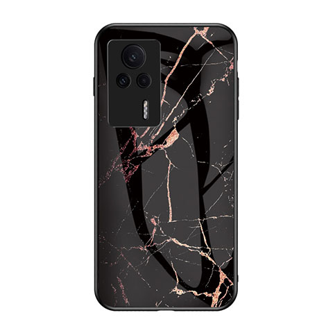 Funda Bumper Silicona Gel Espejo Patron de Moda Carcasa para Xiaomi Redmi K60E 5G Oro y Negro