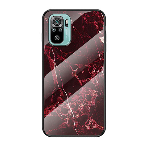 Funda Bumper Silicona Gel Espejo Patron de Moda Carcasa para Xiaomi Redmi Note 10 4G Rojo