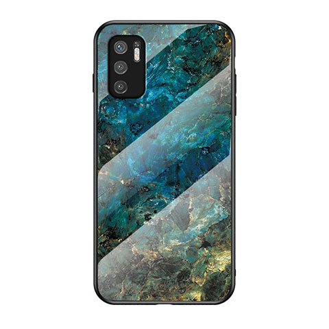 Funda Bumper Silicona Gel Espejo Patron de Moda Carcasa para Xiaomi Redmi Note 10 5G Azul