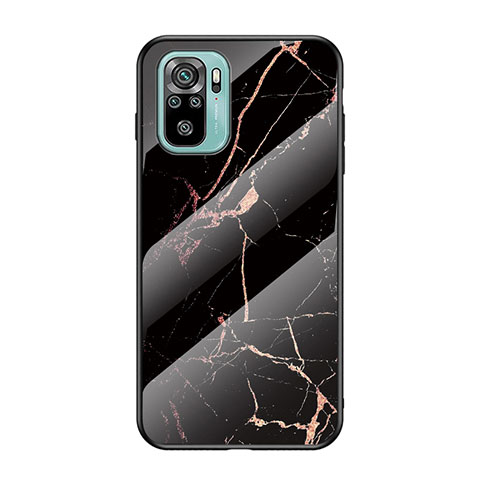 Funda Bumper Silicona Gel Espejo Patron de Moda Carcasa para Xiaomi Redmi Note 10S 4G Oro y Negro