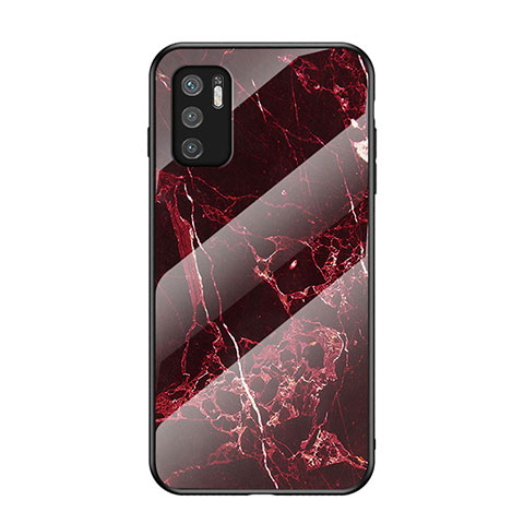 Funda Bumper Silicona Gel Espejo Patron de Moda Carcasa para Xiaomi Redmi Note 10T 5G Rojo