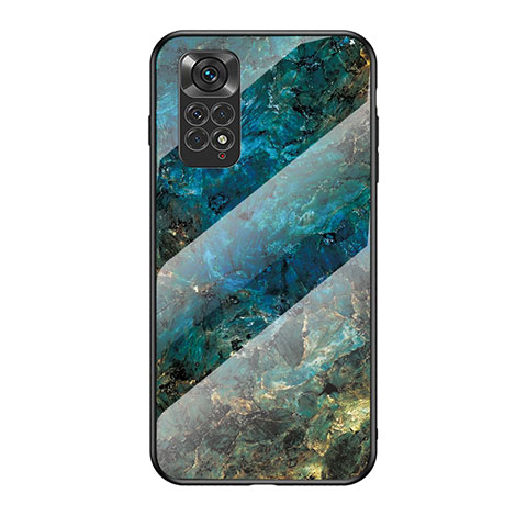 Funda Bumper Silicona Gel Espejo Patron de Moda Carcasa para Xiaomi Redmi Note 11 4G (2022) Azul