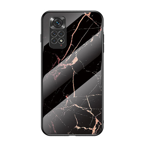 Funda Bumper Silicona Gel Espejo Patron de Moda Carcasa para Xiaomi Redmi Note 11S 4G Oro y Negro