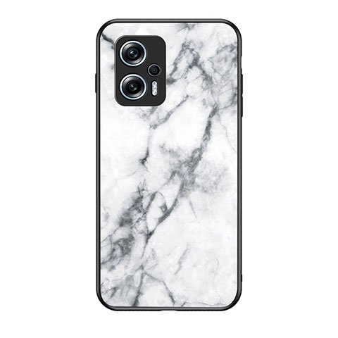 Funda Bumper Silicona Gel Espejo Patron de Moda Carcasa para Xiaomi Redmi Note 11T Pro 5G Blanco