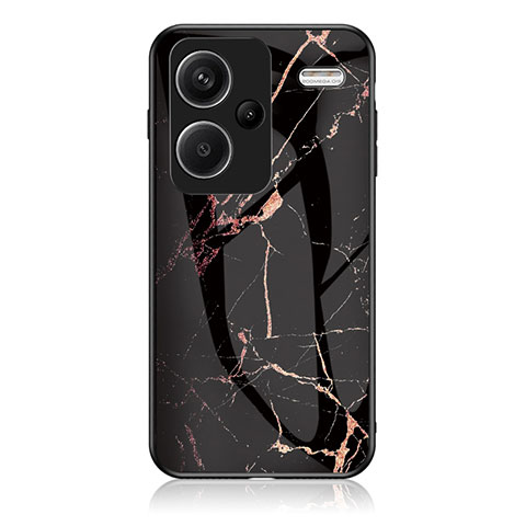 Funda Bumper Silicona Gel Espejo Patron de Moda Carcasa para Xiaomi Redmi Note 13 Pro+ Plus 5G Oro y Negro