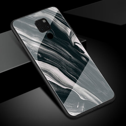 Funda Bumper Silicona Gel Espejo Patron de Moda Carcasa S01 para Huawei Mate 20 Negro