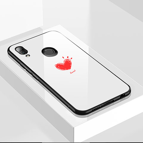 Funda Bumper Silicona Gel Espejo Patron de Moda Carcasa S01 para Huawei Nova 3e Blanco