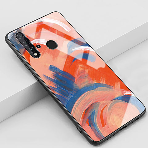 Funda Bumper Silicona Gel Espejo Patron de Moda Carcasa S01 para Huawei Nova 5i Naranja