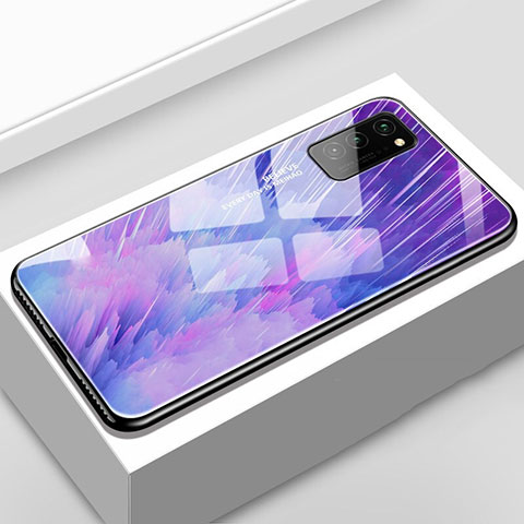 Funda Bumper Silicona Gel Espejo Patron de Moda Carcasa S02 para Huawei Honor V30 Pro 5G Morado