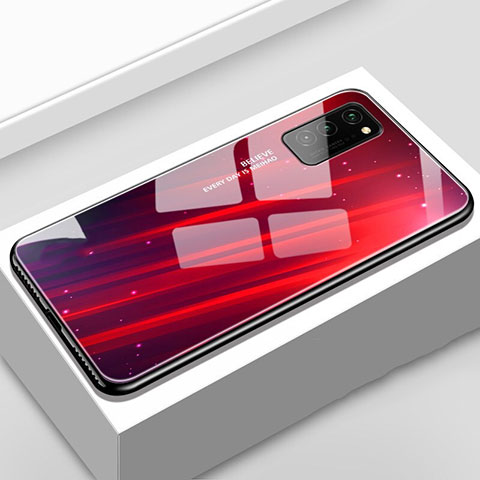 Funda Bumper Silicona Gel Espejo Patron de Moda Carcasa S02 para Huawei Honor V30 Pro 5G Rojo