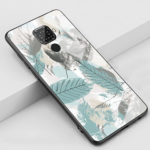 Funda Bumper Silicona Gel Espejo Patron de Moda Carcasa S02 para Huawei Nova 5i Pro Cian