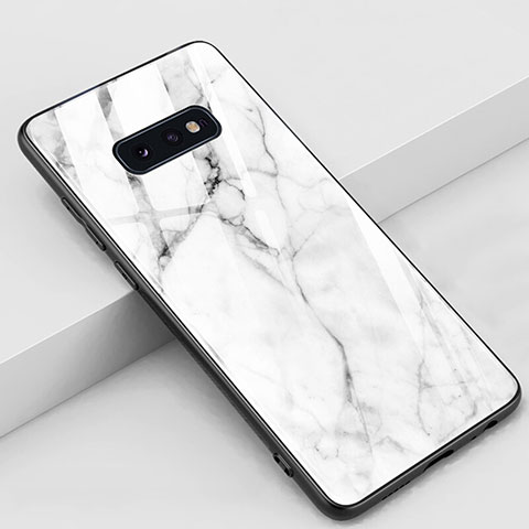 Funda Bumper Silicona Gel Espejo Patron de Moda Carcasa S03 para Samsung Galaxy S10e Blanco