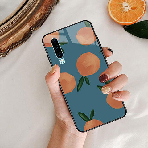 Funda Bumper Silicona Gel Espejo Patron de Moda Carcasa S04 para Huawei P30 Azul