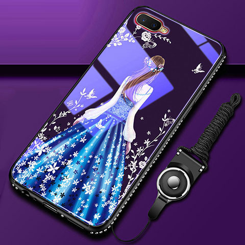 Funda Bumper Silicona Gel Espejo Vestido de Novia Carcasa M01 para Oppo RX17 Neo Azul