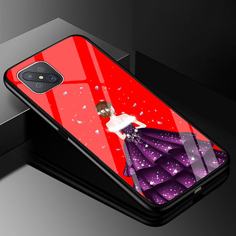 Funda Bumper Silicona Gel Espejo Vestido de Novia Carcasa para Oppo A92s 5G Morado