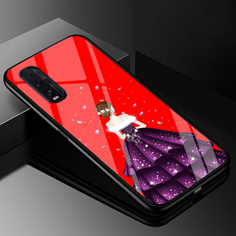 Funda Bumper Silicona Gel Espejo Vestido de Novia Carcasa para Oppo Find X2 Morado