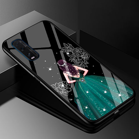 Funda Bumper Silicona Gel Espejo Vestido de Novia Carcasa para Oppo Find X2 Verde