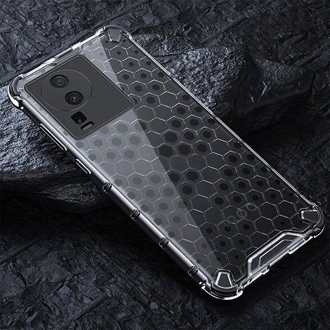 Funda Bumper Silicona Transparente Espejo 360 Grados con Magnetico Anillo de dedo Soporte AM1 para Vivo iQOO Neo7 5G Gris