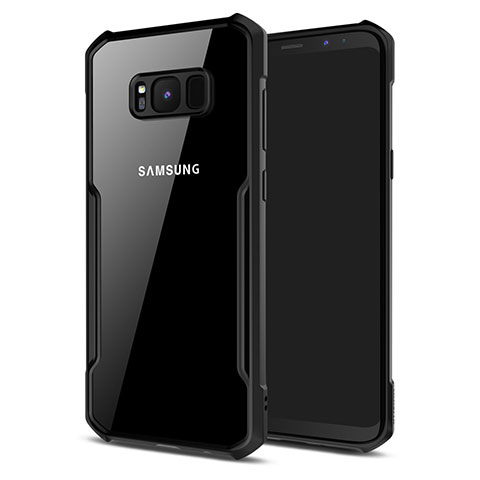 Funda Bumper Silicona Transparente Espejo 360 Grados T03 para Samsung Galaxy S8 Plus Negro