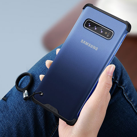 Funda Bumper Silicona Transparente Espejo para Samsung Galaxy S10 Azul