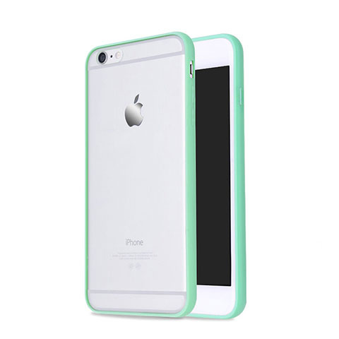 Funda Bumper Silicona Transparente Mate para Apple iPhone 6 Plus Verde