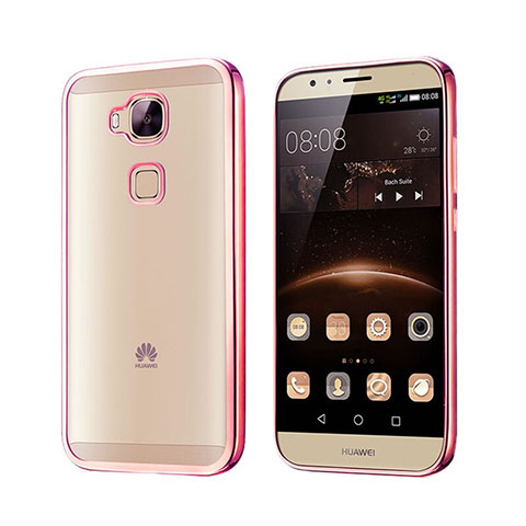 Funda Bumper Silicona Transparente Mate para Huawei G7 Plus Oro Rosa