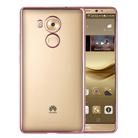 Funda Bumper Silicona Transparente Mate para Huawei Mate 8 Rosa