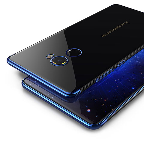 Funda Bumper Silicona Transparente Mate para Xiaomi Mi Mix 2 Azul