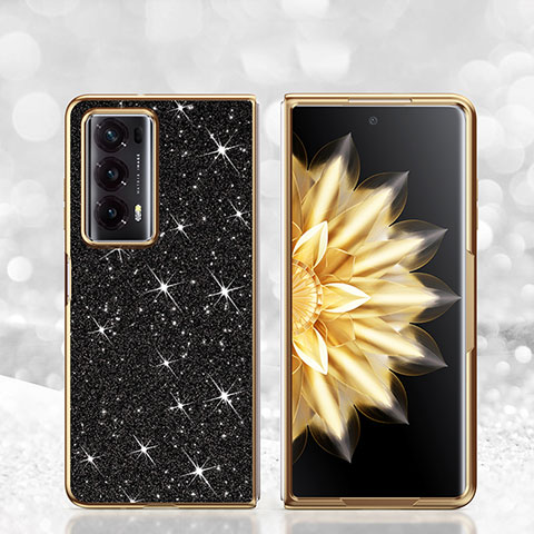 Funda Bumper Silicona y Plastico Carcasa Frontal y Trasera 360 Grados Bling-Bling para Huawei Honor Magic V2 Ultimate 5G Negro