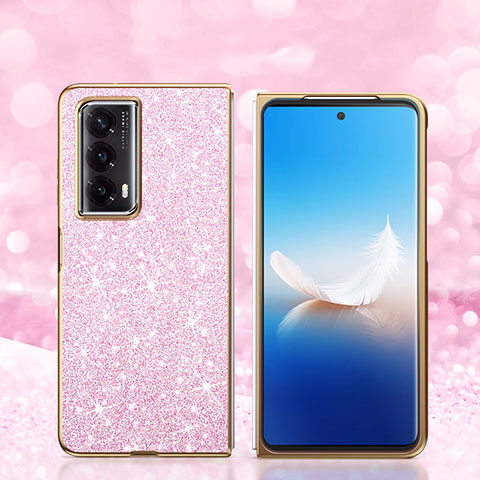 Funda Bumper Silicona y Plastico Carcasa Frontal y Trasera 360 Grados Bling-Bling para Huawei Honor Magic Vs2 5G Rosa