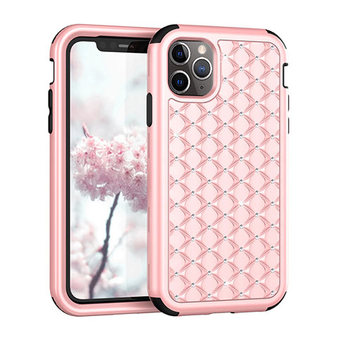 Funda Bumper Silicona y Plastico Carcasa Frontal y Trasera 360 Grados Bling-Bling U01 para Apple iPhone 11 Pro Multicolor