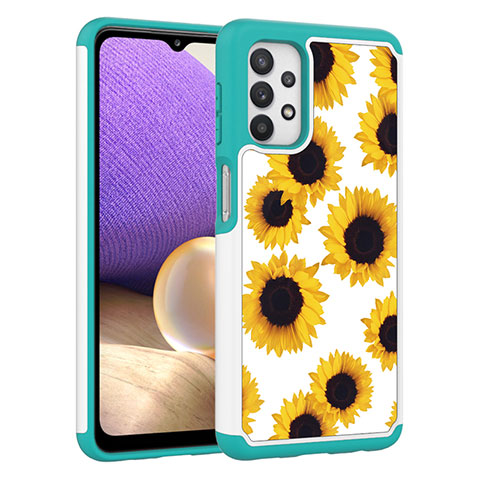 Funda Bumper Silicona y Plastico Carcasa Frontal y Trasera 360 Grados JX1 para Samsung Galaxy A32 4G Amarillo