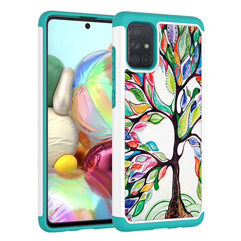 Funda Bumper Silicona y Plastico Carcasa Frontal y Trasera 360 Grados JX1 para Samsung Galaxy A71 5G Verde