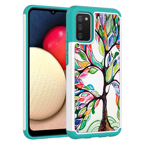 Funda Bumper Silicona y Plastico Carcasa Frontal y Trasera 360 Grados JX1 para Samsung Galaxy M02s Verde