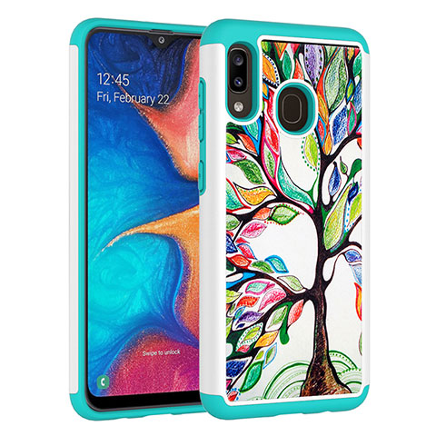 Funda Bumper Silicona y Plastico Carcasa Frontal y Trasera 360 Grados JX1 para Samsung Galaxy M10S Verde