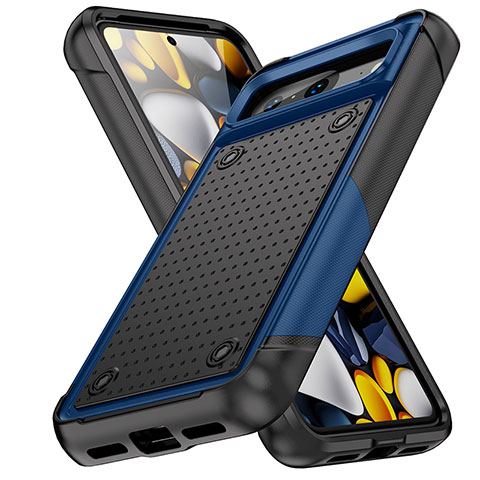 Funda Bumper Silicona y Plastico Carcasa Frontal y Trasera 360 Grados MQ1 para Google Pixel 8 5G Azul