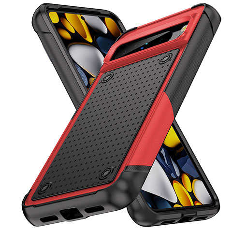 Funda Bumper Silicona y Plastico Carcasa Frontal y Trasera 360 Grados MQ1 para Google Pixel 8 Pro 5G Rojo