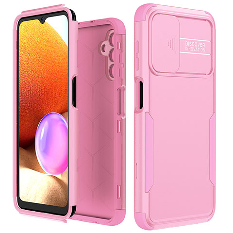 Funda Bumper Silicona y Plastico Carcasa Frontal y Trasera 360 Grados MQ1 para Samsung Galaxy A04s Oro Rosa