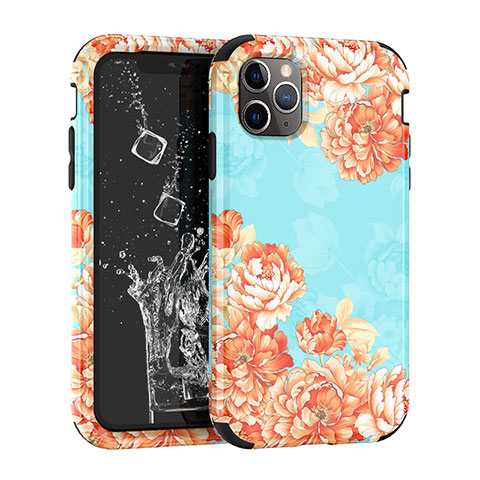 Funda Bumper Silicona y Plastico Carcasa Frontal y Trasera 360 Grados para Apple iPhone 11 Pro Max Cian