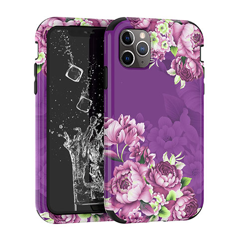 Funda Bumper Silicona y Plastico Carcasa Frontal y Trasera 360 Grados para Apple iPhone 11 Pro Morado