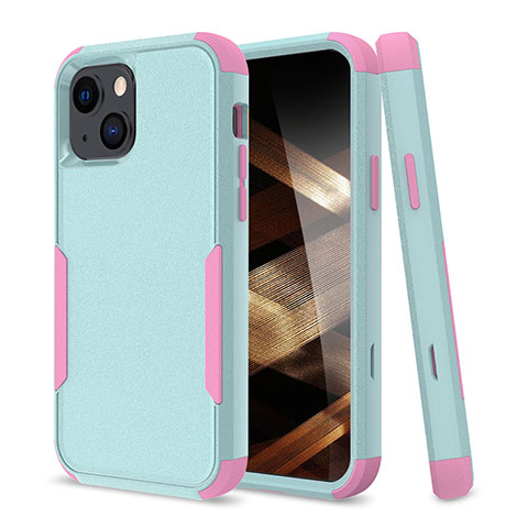 Funda Bumper Silicona y Plastico Carcasa Frontal y Trasera 360 Grados para Apple iPhone 15 Plus Menta Verde