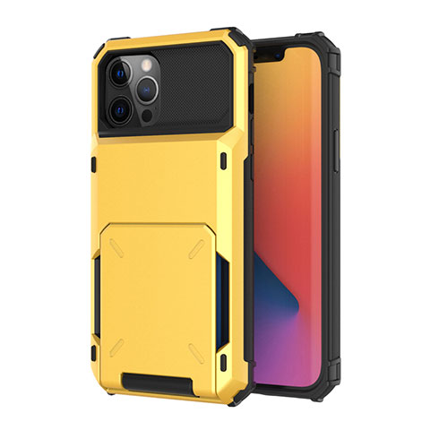 Funda Bumper Silicona y Plastico Carcasa Frontal y Trasera 360 Grados R03 para Apple iPhone 12 Pro Amarillo