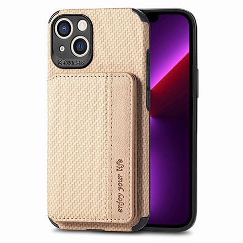 Funda Bumper Silicona y Plastico Carcasa Frontal y Trasera 360 Grados U05 para Apple iPhone 13 Mini Oro