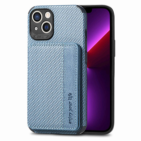 Funda Bumper Silicona y Plastico Carcasa Frontal y Trasera 360 Grados U05 para Apple iPhone 14 Plus Azul