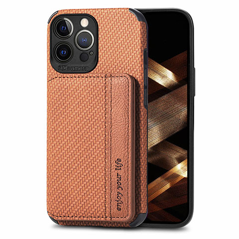 Funda Bumper Silicona y Plastico Carcasa Frontal y Trasera 360 Grados U05 para Apple iPhone 14 Pro Marron